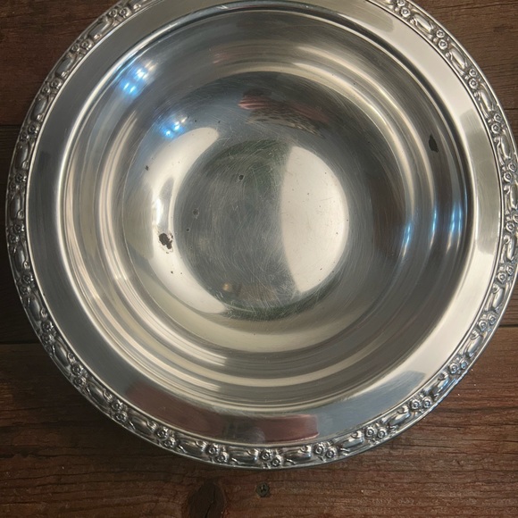 ONEIDA 1966 Shallow silver plate footed round bowl rose pattern vintage - Picture 5 of 10